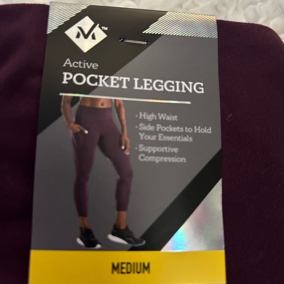 SOLD New Members Mark legging purple plum workout 0455 - Picture 1 of 5